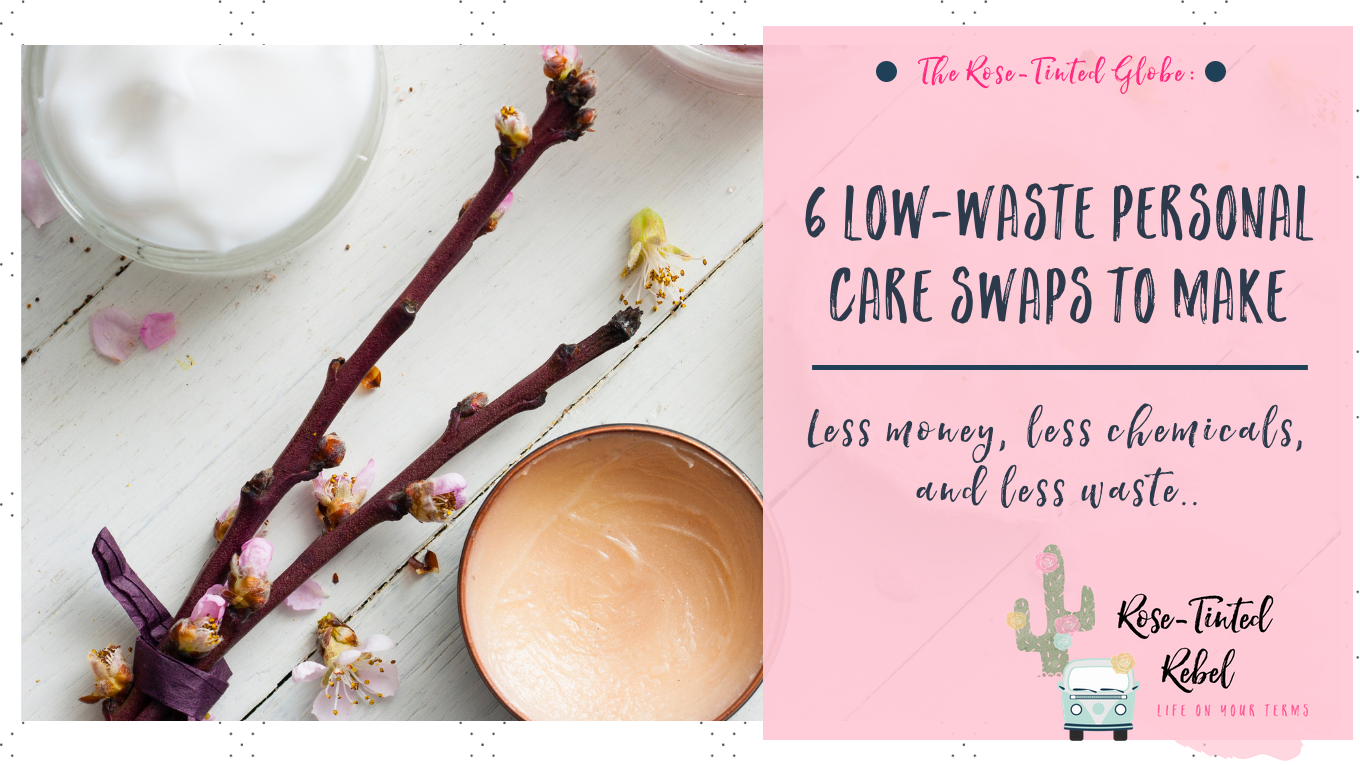 cover image of coffee and branch, low-waste personal care swaps title