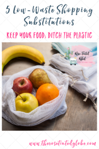 fruit in produce bag, title image- how to use less plastic