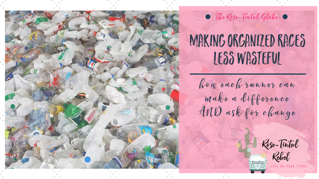 piles of plastic trash, text: how to make organized races less wasteful