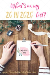 hands with clipboard, text - what's on my 20 in 2020 list