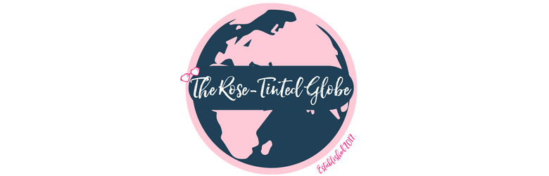 The rose-tinted globe header logo